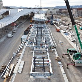 Wien Hauptbahnhof Baustelle Rautendach