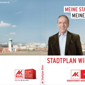 Portrait Rudi Kaske Arbeiterkammer Wien AK Stadtplan Cover
