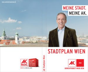 Portrait Rudi Kaske Arbeiterkammer Wien AK Stadtplan Cover